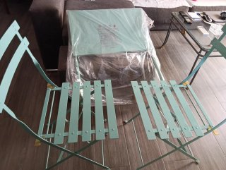 Conjunto de mesa y 2 sillas de balcón