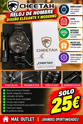Reloj de Hombre Cheetah Negro
