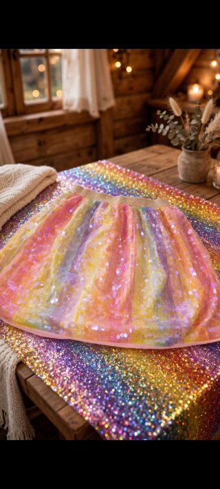 Falda de Tul con Lentejuelas Multicolo 7-9años