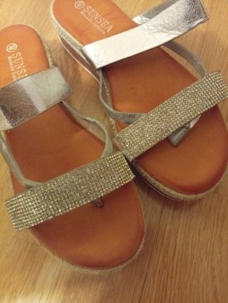 Sandalias Sunsea Plateadas Talla 40