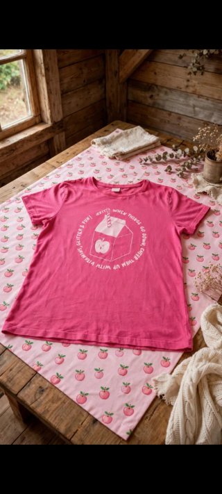 Camiseta Rosa con Estampado 9-11 años