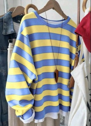 Sudadera de Rayas Azul y Amarilla
