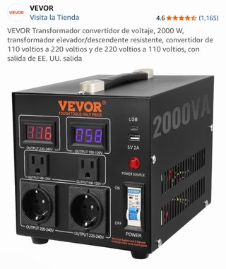Transformador de Voltaje VEVOR 2000W