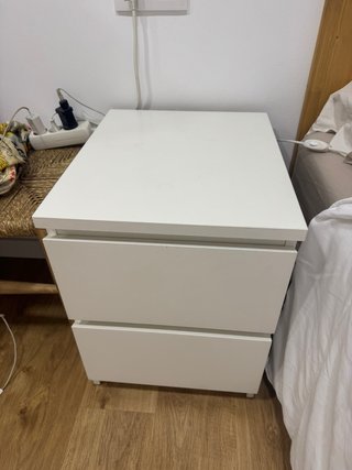 Mesa de noche Ikea Malm blanca
