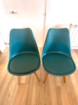 Set de 2 Sillas Estilo Nórdico Turquesa