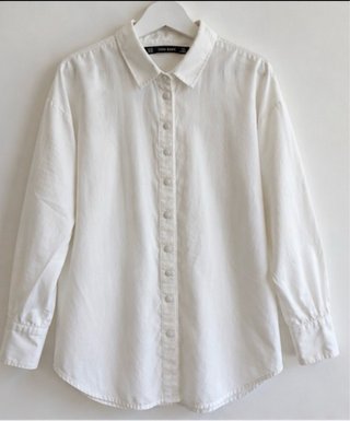 Camisa Blanca Zara Basic Talla M