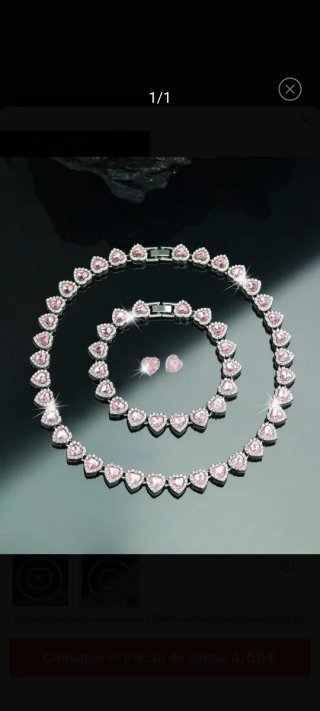 Conjunto de Joyas Corazones Rosas