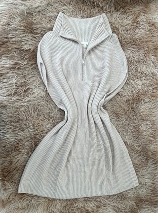 Vestido de invierno de punto beige H&M