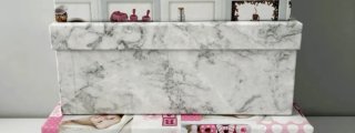 Caja Decorativa con Estampado de Mármol