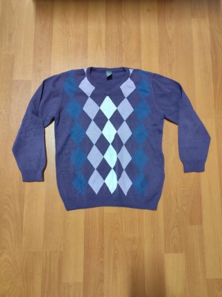 Jersey rombos Zara Kids cuello V morado