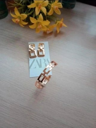 Set de Pendientes y Pulsera Eslabones