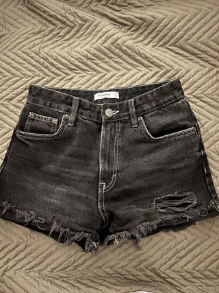 Shorts Vaqueros Negros Pull&Bear