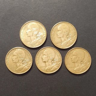 FRANCIA 5 MONEDAS 10 CÉNTIMOS 1963