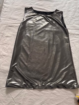 Vestido Plateado para Niña Talla 5-6 Años