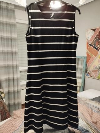 Vestido de rayas blanco y negro Talla 38