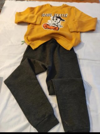 Chándal de Niño Amarillo y Gris