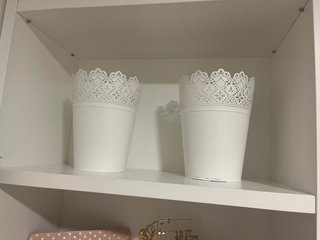 2 Cubos Decorativos y de Almacenamiento Blancos.
