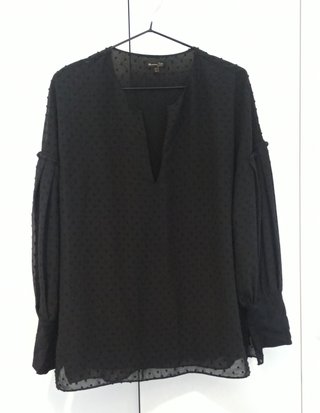 Blusa Negra Massimo Dutti Talla S