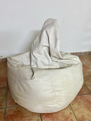 Puf Estilo Pera Blanco