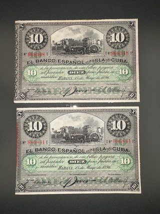 Billete 10 Pesos Cuba 1896