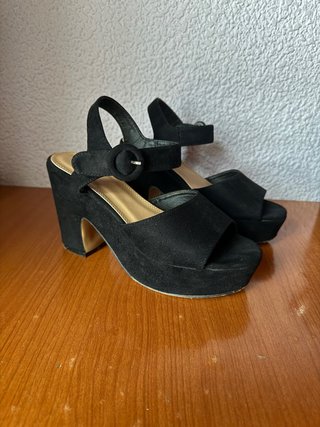 Sandalias de Tacón Negras Talla 38