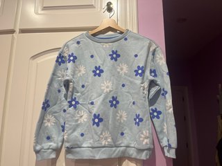 Sudadera Azul talla 10-11 años Estampado de Flores