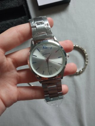 Reloj Geneva Quartz mujer hombre color Plata