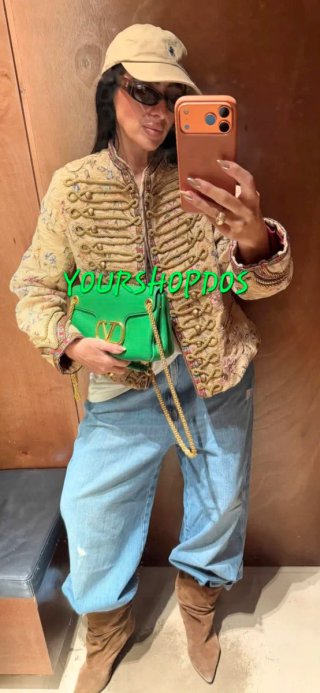 Chaqueta Zara Bordada con Alamares Talla XL