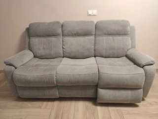 Sofá 3 Plazas Relax Eléctrico Gris