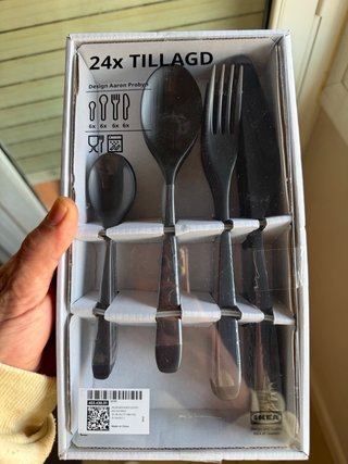 Set 24 Cubiertos IKEA TILLAGD Negros
