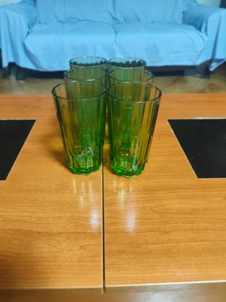 Set di 6 Bicchieri in Vetro Verde