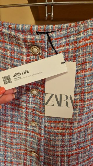 Falda Zara de Tweed Multicolor