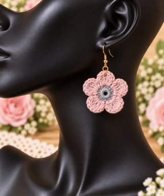 BONITOS PENDIENTES DE FLORES A CROCHETo
