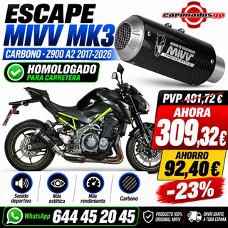 MIVV Z900 A2 2017-26 MK3 CARBONO SLIP-ON