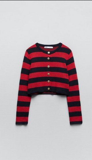 Chaqueta de punto Zara rayas