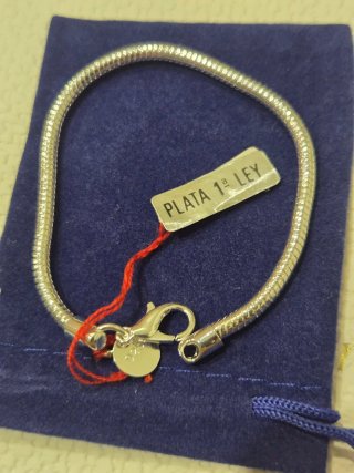 Pulsera de Plata de Ley 925 Cadena Serpiente 16cm