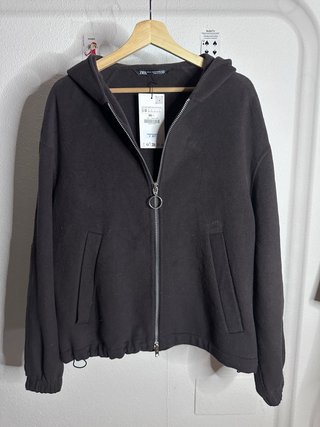 Chaqueta capucha Lana Zara Hombre marrón talla M