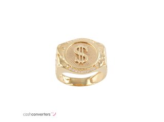 sello oro 18k con piedra con circonita