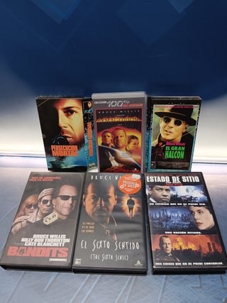 cintas VHS, especial 6 películas de Bruce willis