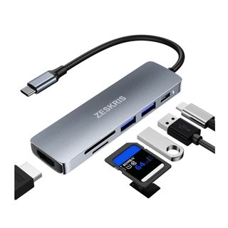Hub USB C ZESKRIS 6 en 1 HDMI 4K 100W PD