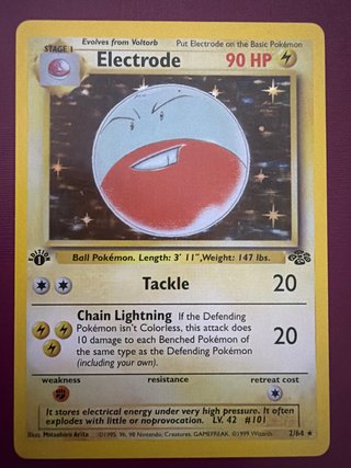 Carta Pokémon Electrode 1ª Edición 1999