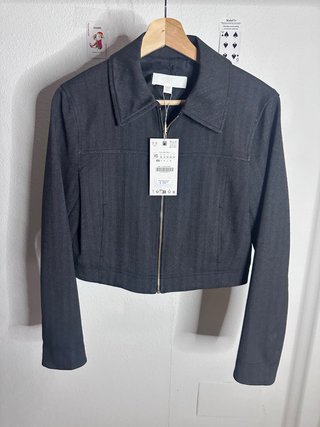 Chaqueta Bomber Gris Zara Mujer Talla XS