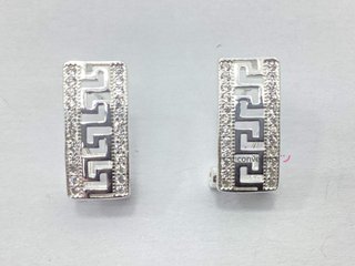pendientes plata 925mm con piedra con circonita