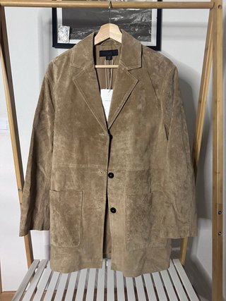Cazadora 100% Piel Ante Beige Zara Mujer Talla S