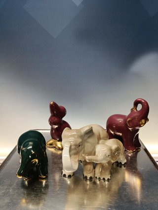 figuras , 4 figuras de cerámica, elefantes