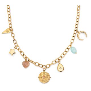 Collar SINGULARU Multicharms Soleil Baño de Oro