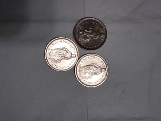 3 Monedas de 1/2 Franco Suizo