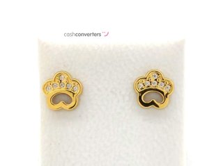 pendientes oro 18k con piedra con circonita