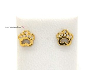 pendientes oro 18k con piedra con circonita