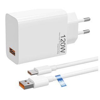 Cargador Rápido 120W para Xiaomi con Cable USB-C